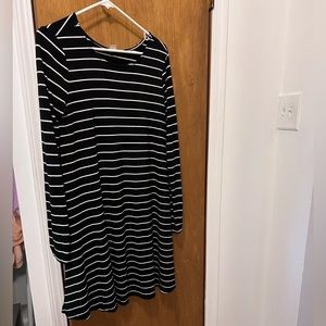 Old Navy Striped Long Sleeve Luxe Swing Dress